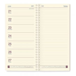 Pocket Week to view with notes cream paper