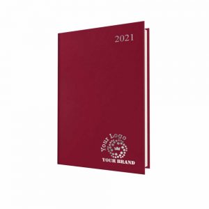 FineGrain Quarto Desk Diary Red - White Paper - Week to View