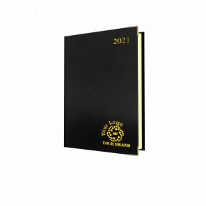 Deluxe FineGrain A5 Desk Diary Black - Cream Paper - Day per Page