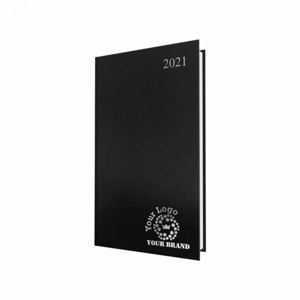 Budget FineGrain Pocket Diary Black - White Paper - Week to View