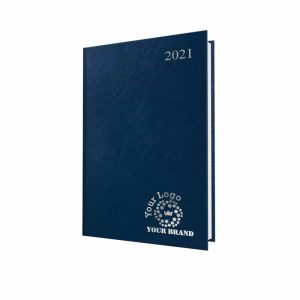 FineGrain Quarto Desk Diary Blue - Whit - Week to View