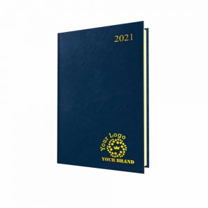FineGrain Quarto Desk Diary Blue - Cream Paper - Week to View