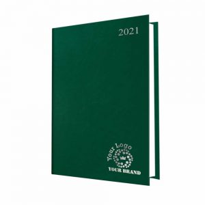 FineGrain A4 Desk Diary Green - White Paper - Day per Page