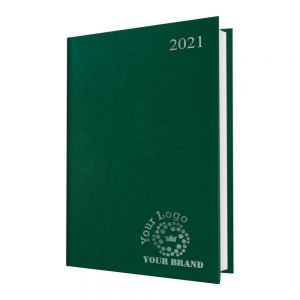 FineGrain A5 Desk Diary Green - White Paper - Day per Page