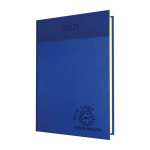 NewHide Horizon Quarto Desk Diary Blue/Royal Blue - Cream Paper - Week to View
