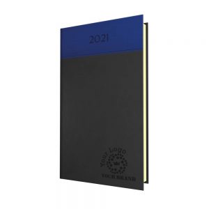 NewHide Horizon Pocket Diary Graphite/Royal Blue - Cream Paper - Week to View