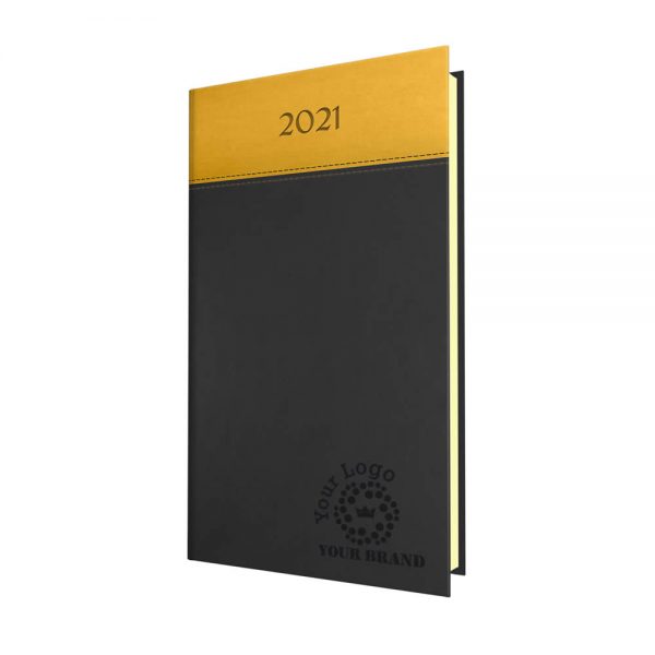NewHide Horizon Pocket Diary Graphite/Yellow - Cream Paper - Week to View