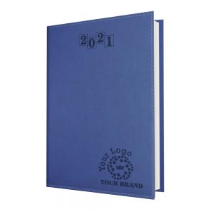 NewHide Flexible A5 Desk Diary Blue - White Paper - Day per Page