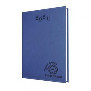 NewHide Flexible A5 Desk Diary Blue - White Paper - Week to View