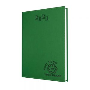NewHide Flexible A5 Desk Diary Green - White Paper - Week to View