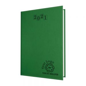 NewHide Flexible Quarto Desk Diary Green - White Paper - Week to View