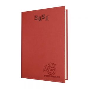NewHide Flexible Quarto Desk Diary Red - White Paper - Week to View