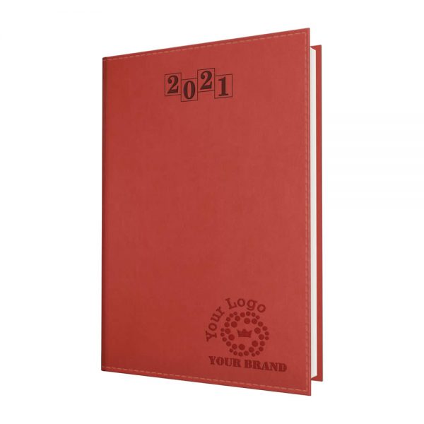 NewHide Flexible Quarto Desk Diary Red - White Paper - Week to View