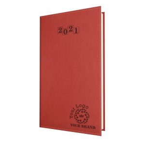 NewHide Flexible Pocket Diary Red - White Paper - Week to View