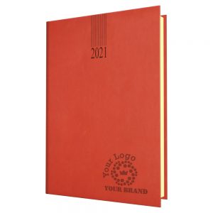 NewHide Quarto Desk Diary Red - Cream Paper - Week to View