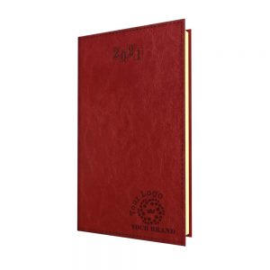 TopGrain Pocket Diary Red - Cream Paper - Week to View